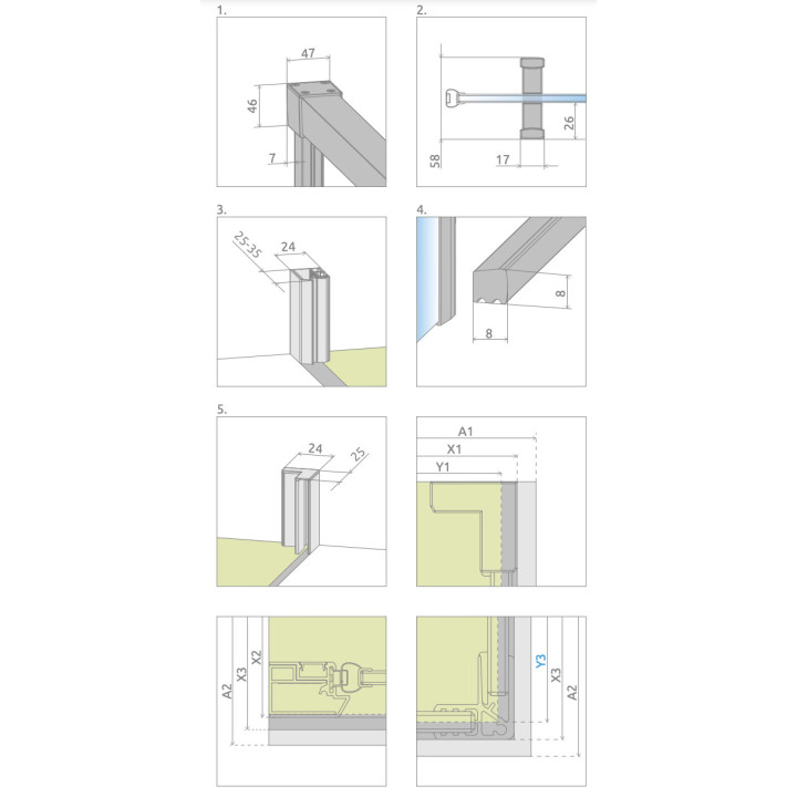 Front do kabiny prysznicowej Radaway Nes 8 Black KDS I 140,  drzwi prawe, szkło przejrzyste, 1400x2000mm, czarny profil