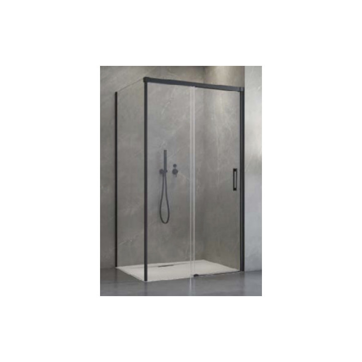 Front do kabiny prysznicowej Radaway Nes 8 Black KDS I 140,  drzwi prawe, szkło przejrzyste, 1400x2000mm, czarny profil