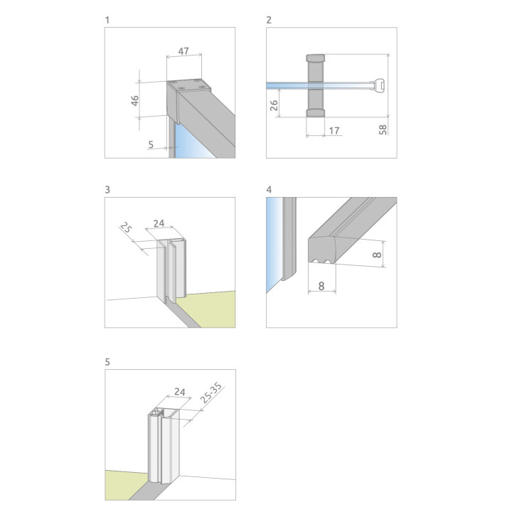 Drzwi prysznicowe do wnęki Radaway Euphoria DWJ, lewe, 130cm, szkło przejrzyste, profil chrom