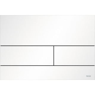 Przycisk spłukujący TECEsquare II, dwudzielny, metalowy, biały matowy