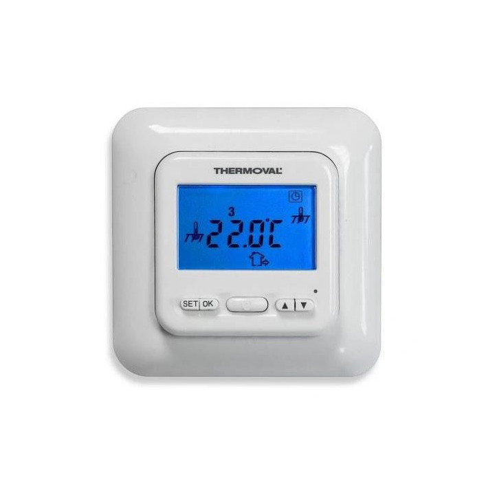 Zestaw elektrycznego ogrzewania podłogowego Thermoval z matą TV TO 50 170 W/m2 zasilaną jednostronnie (powierzchnia 0,5 m2) oraz