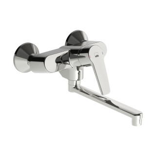 Bateria umywalkowa ścienna Oras Saga, natynkowa, jednouchwytowa, wylewka 150mm, chrom
