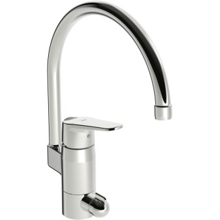 Bateria kuchenna Oras Saga, stojąca, wysokość 301mm, obracana wylewka, zawór do zmywarki, chrom