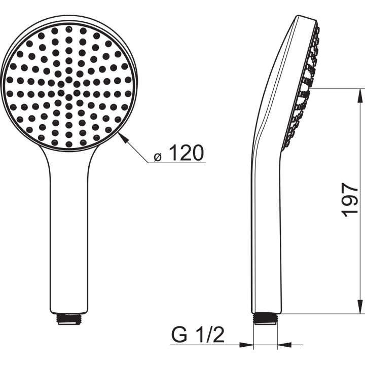 Słuchawka prysznicowa Oras Hydractiva, 1-funkcyjna, chrom
