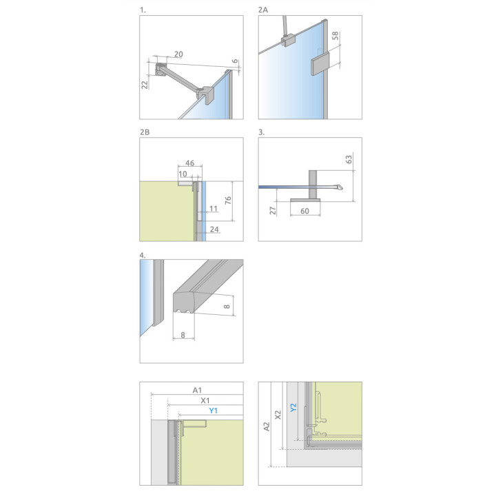 Front do kabiny prysznicowej Radaway Idea Black KDJ+S 160, prawe, przesuwne, szkło przejrzyste, 1600x2005mm, profil czarny