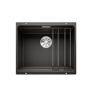 Zlewozmywak podwieszany Blanco Etagon 500-U Silgranit PuraDur korek InFino z sitkiem, bez korka automatycznego, z zestawem szyn 