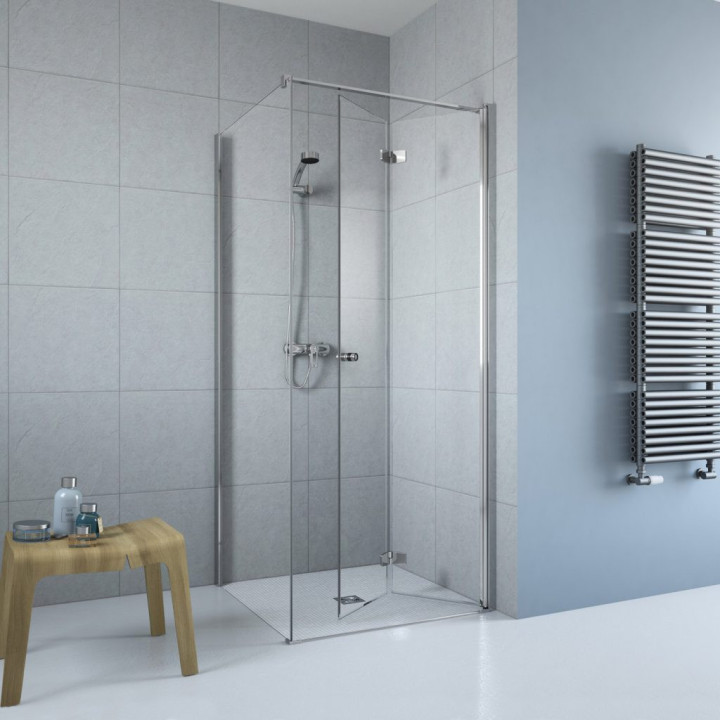 Drzwi kabiny prysznicowej Radaway Idea Gold KDJ, lewe, 100cm, przesuwne, szkło przejrzyste, profil złoty