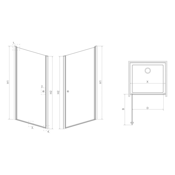 Drzwi prysznicowe do wnęki Radaway Eos DWJ I 80, lewe, 800x1970mm, profil chrom