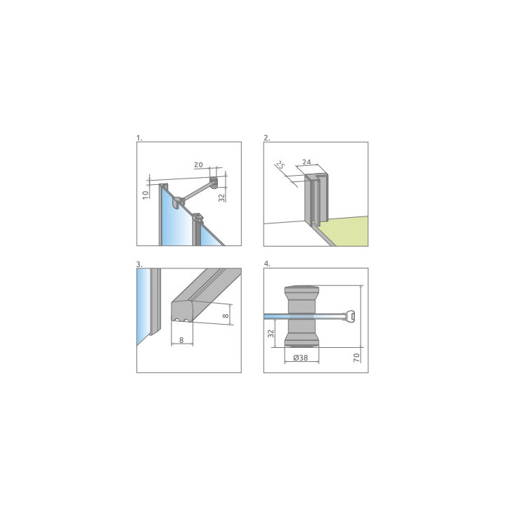 Drzwi prysznicowe do wnęki Radaway Eos DWS 140, lewe, 1400x1970mm, profil chrom