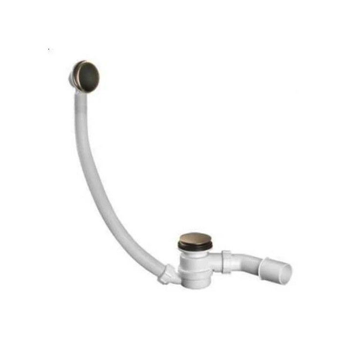 Zestaw odpływowo-przelewowy dla wanien i głębokich brodzików McAlpine, kilk-klak, antyczny brąz