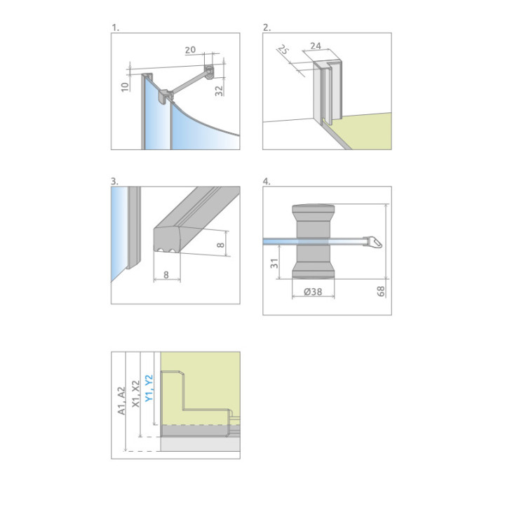 Półokrągła kabina prysznicowa Radaway Idea Black PDD, 80x80cm, drzwi rozsuwane, szkło przejrzyste, profil czarny