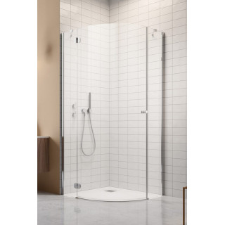 Półokrągła kabina prysznicowa Radaway Torrenta PDJ, 80x80cm, lewa, szkło przejrzyste, profil chrom