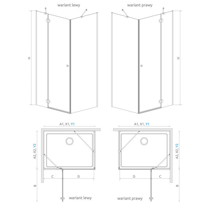 Półokrągła kabina prysznicowa Radaway Torrenta PDJ, 80x80cm, lewa, szkło przejrzyste, profil chrom