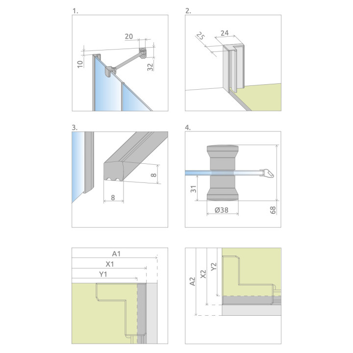Półokrągła kabina prysznicowa Radaway Torrenta PDJ, 80x80cm, lewa, szkło przejrzyste, profil chrom