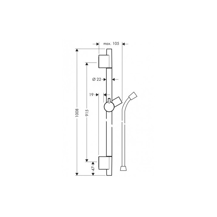 Hansgrohe Unica Drążek prysznicowy S Puro 90 cm z wężem, złoty optyczny