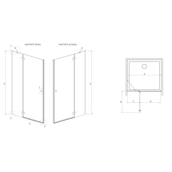 Kabina prysznicowa Radaway Torrenta KDD, 100x100cm, dwuskrzydłowa, szkło przejrzyste, profil chrom