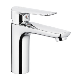 Bateria umywalkowa KFA Tanzanit, stojąca, wysokość 154mm, korek kilk-klak, chrom