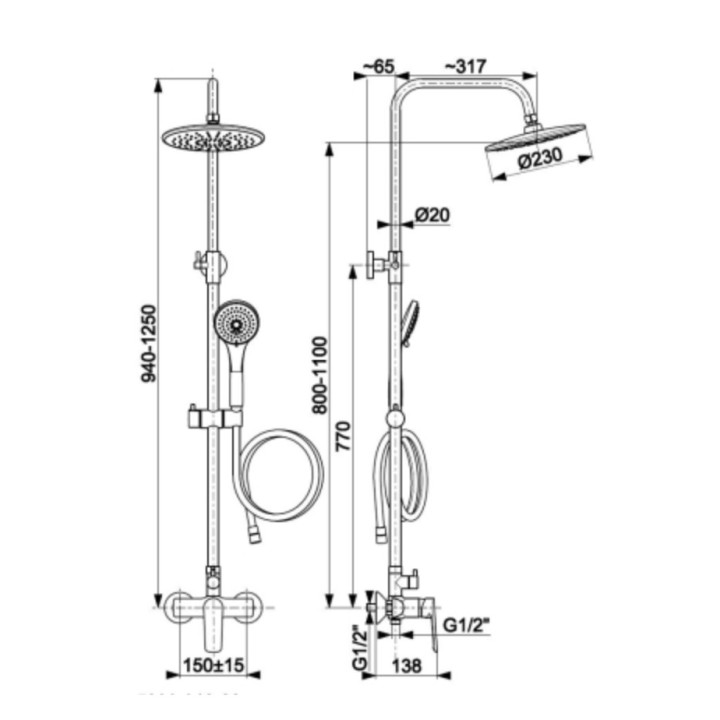 Bateria umywalkowa KFA Tanzanit, stojąca, wysokość 154mm, korek kilk-klak, chrom