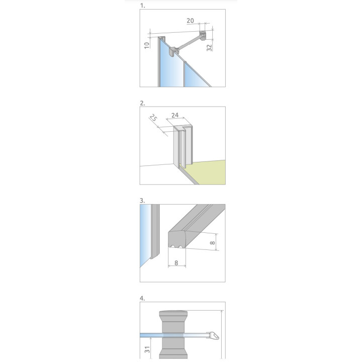 Drzwi prysznicowe do wnęki Radaway Torrenta DWJ 120, prawe, skrzydłowe, 120x195cm, szkło przejrzyste, profil chrom