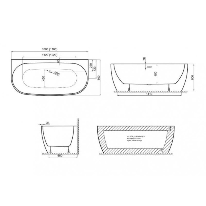 Wanna wolnostojąca przyścienna Polimat
