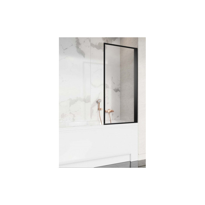 Parawan nawannowy Radaway Nes 8 Black PND I, lewy, składany, szkło przejrzyste, 140x150cm, czarny profil