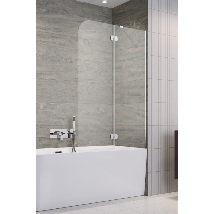 Parawan nawannowy Radaway Essenza Pro White PND II, lewy, szkło przejrzyste, 140x150cm, biały profil