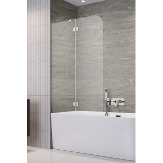 Parawan nawannowy Radaway Essenza Pro White PND II, lewy, szkło przejrzyste, 140x150cm, biały profil