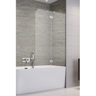 Parawan nawannowy Radaway Essenza Pro White PND II, lewy, szkło przejrzyste, 140x150cm, biały profil