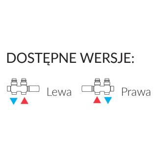 Zawór Terma termostatyczny kątowy 50 po osi Lewy, GZ 24x19 - czarny mat