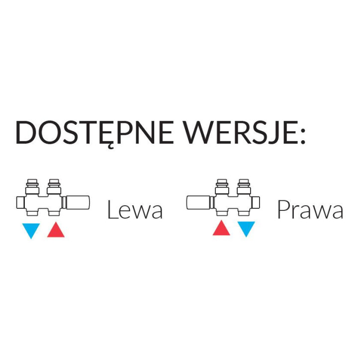 Zawór Terma termostatyczny kątowy 50 po osi Lewy, GZ 24x19 - czarny mat