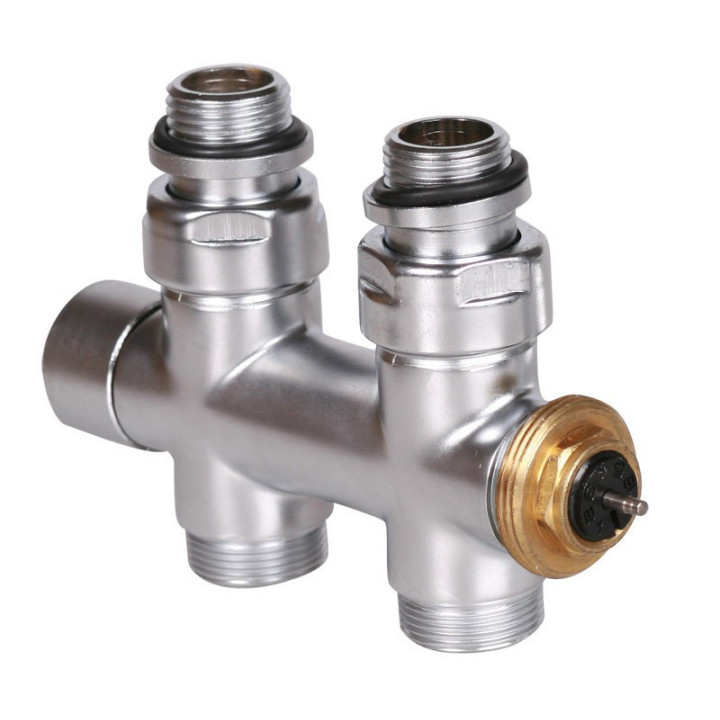 Zawór Terma termostatyczny kątowy 50 po osi Lewy, GZ 24x19 - czarny mat