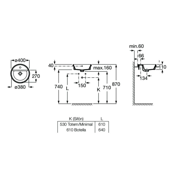 Umywalka ścienna podwójna Roca Gap, 140x46cm, 2 otwory na baterie, przelew, biała