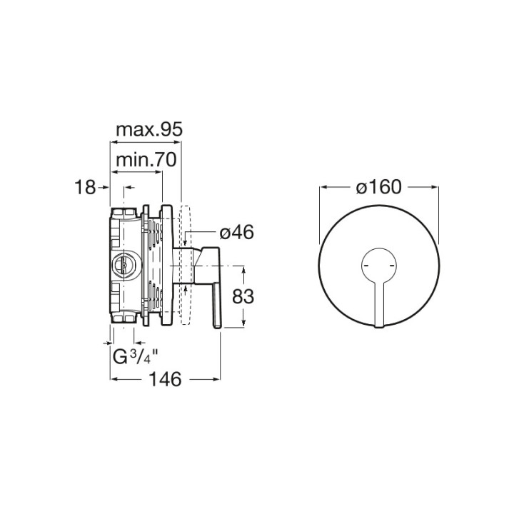Bateria wannowo-prysznicowa Roca Naia Black, podtynkowa, 2 wyjścia wody, czarna
