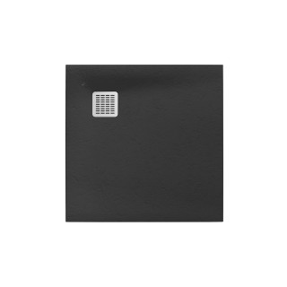 Brodzik kwadratowy Roca Terran, 80x80cm, kompozytowy, Stonex, z syfonem, perłowy