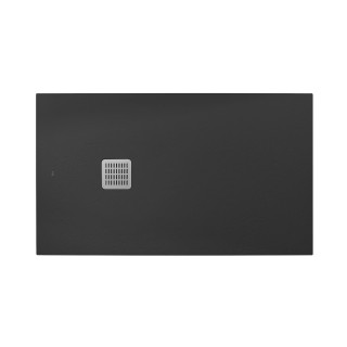 Brodzik kwadratowy Roca Terran, 100x100cm, kompozytowy, Stonex, z syfonem, szary łupek