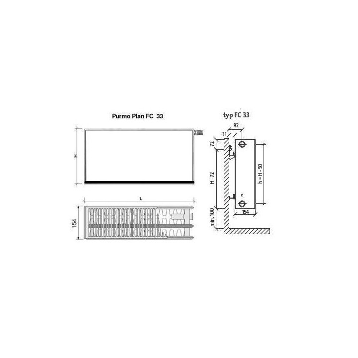 Grzejnik Purmo Plan Compact wys.600x600 mm typ 22- sanitbuy.pl
