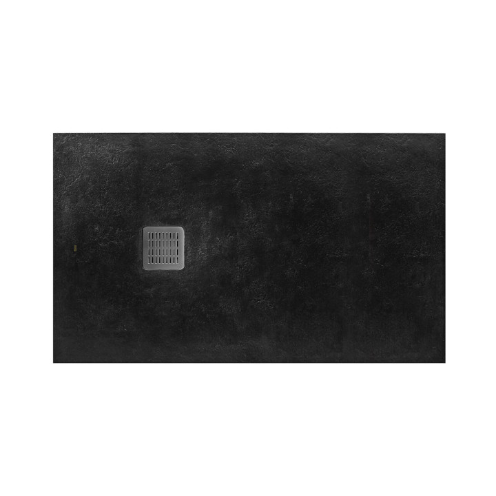 Brodzik kwadratowy Roca Terran, 100x100cm, kompozytowy, Stonex, z syfonem, szary łupek