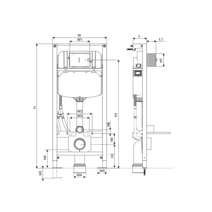 Stelaż podtynkowy Excellent Shiro 2.0, do misek WC, do zabudowy lekkiej