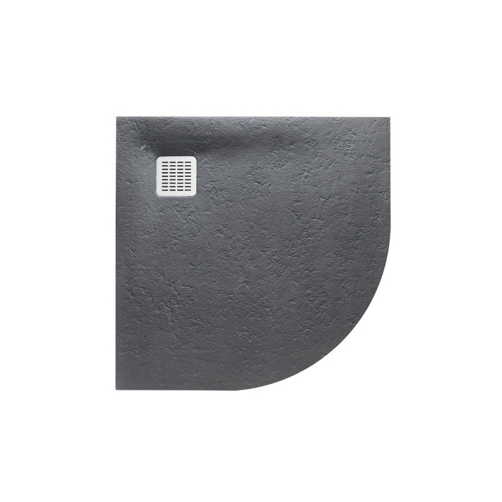 Brodzik prostokątny Roca Terran, 100x70cm, kompozytowy, Stonex, z syfonem, szary łupek