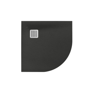 Brodzik prostokątny Roca Terran, 100x70cm, kompozytowy, Stonex, z syfonem, szary łupek