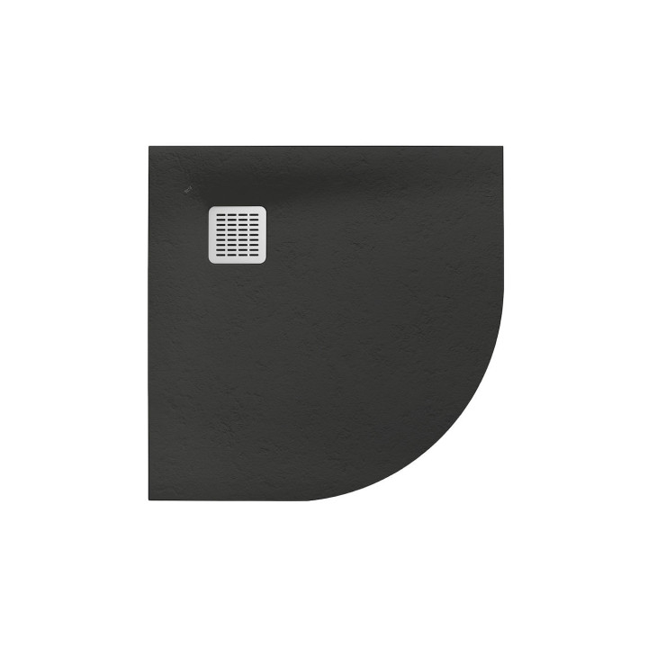 Brodzik prostokątny Roca Terran, 100x70cm, kompozytowy, Stonex, z syfonem, szary łupek