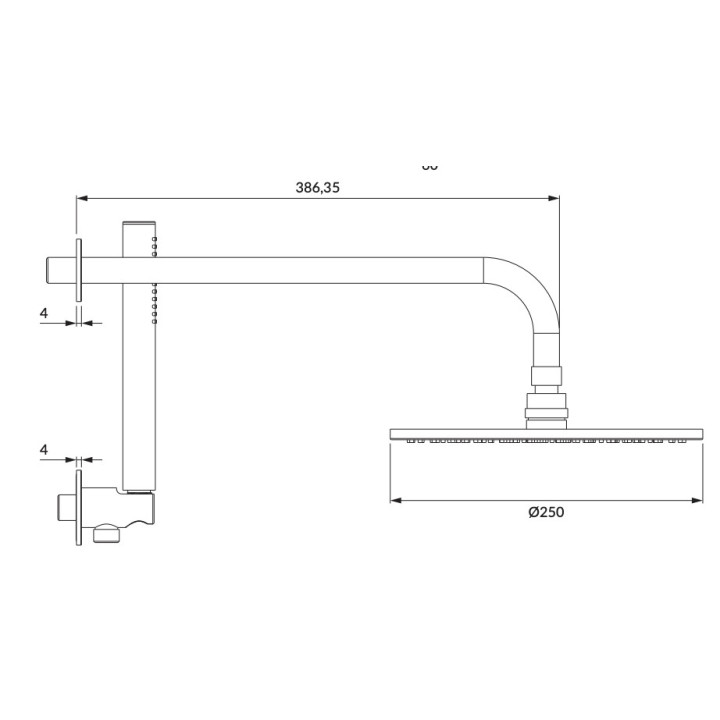 Termostatyczny zestaw prysznicowy Omnires Contour, podtynkowy, 2 wyjścia wody, złoty szczotkowany