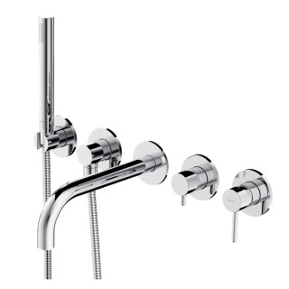 Bateria 3-wyjściowa GoClick, Omnires GC podtynkowa, prysznic 1-funkcyjny - chrom