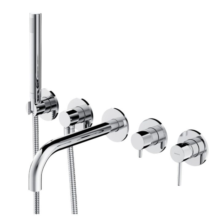 Bateria 3-wyjściowa GoClick, Omnires GC podtynkowa, prysznic 1-funkcyjny - chrom