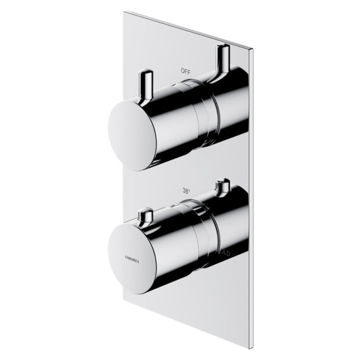 Termostatyczna bateria prysznicowo-wannowa Omnires Contour, podtynkowa, 2 wyjścia wody, chrom