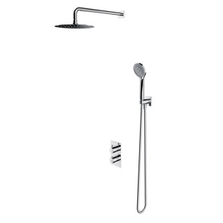 System prysznicowy Omnires Y, podtynkowy, 2 wyjścia wody, deszczownica 25cm, słuchawka 1-funkcyjna, chrom