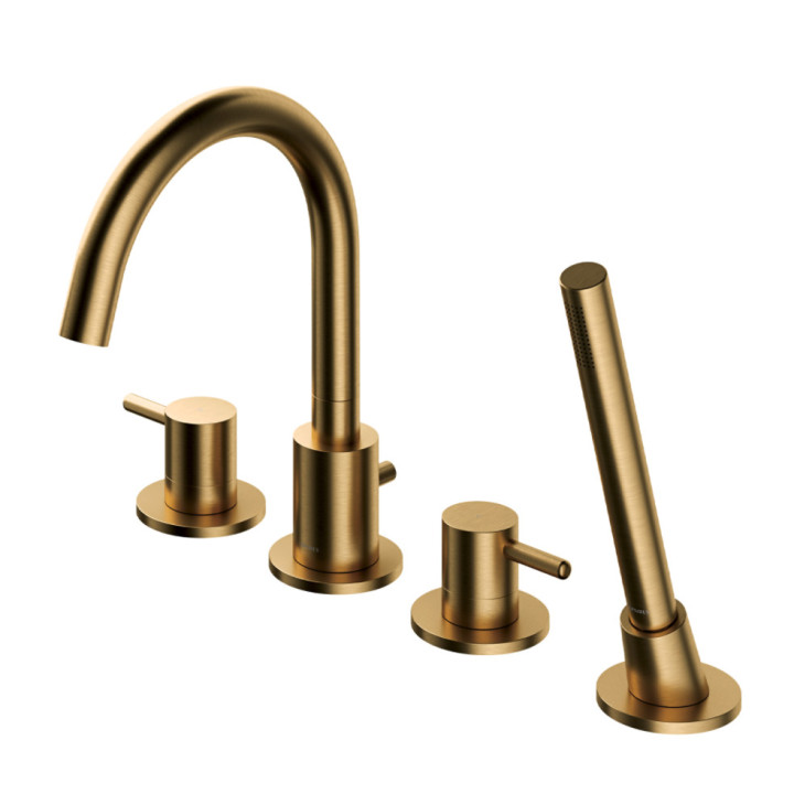 Bateria wannowa 4-otworowa Omnires Y, z słuchawką 1-funkcyjną, nikiel 