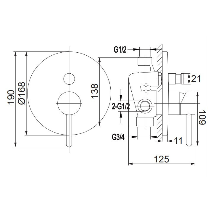 Bateria Omnires Y prysznicowa podtynkowa- sanitbuy.pl