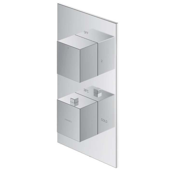 Termostatyczna bateria prysznicowo-wannowa Omnires Y, podtynkowa, element natynkowy, chrom