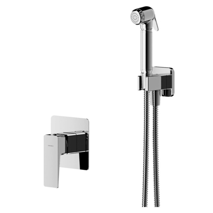 Zestaw bidetowy Omnires Parma, podtynkowy, czarny mat